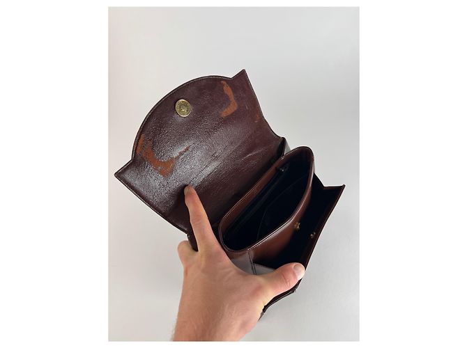 Vintage Givenchy Lederhandtasche braun - Ansicht 7