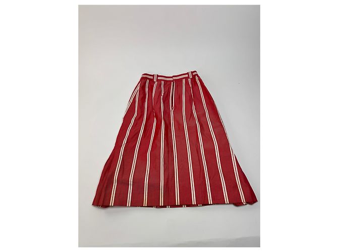 Falda Vintage Dior Rayas Rojas y Blancas 36/S - vista 10