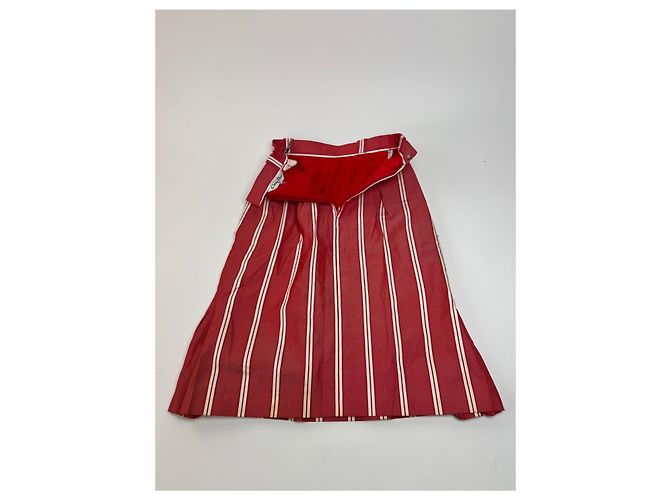 Falda Vintage Dior Rayas Rojas y Blancas 36/S - vista 12