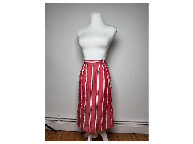 Falda Vintage Dior Rayas Rojas y Blancas 36/S - vista 15