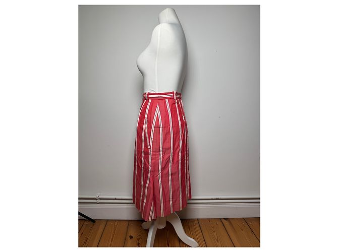Falda Vintage Dior Rayas Rojas y Blancas 36/S - vista 2