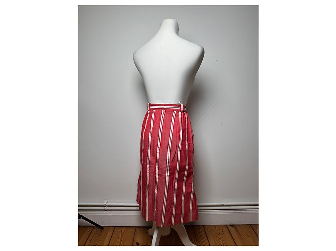 Falda Vintage Dior Rayas Rojas y Blancas 36/S - vista 3