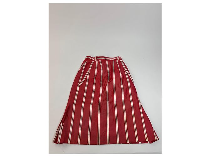 Falda Vintage Dior Rayas Rojas y Blancas 36/S - vista 4