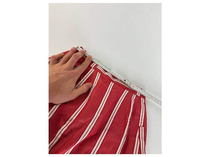 Falda Vintage Dior Rayas Rojas y Blancas 36/S - vista 8