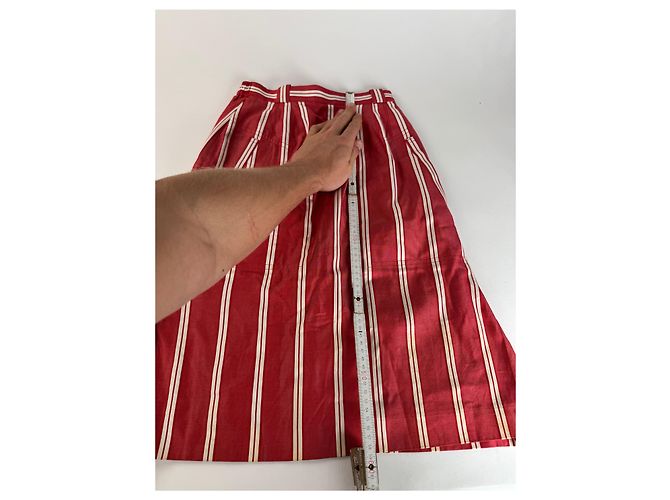 Falda Vintage Dior Rayas Rojas y Blancas 36/S - vista 9