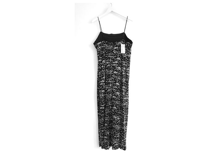 Tibi Scintilla Jersey Slip Kleid Schwarz Silber - Ansicht 5
