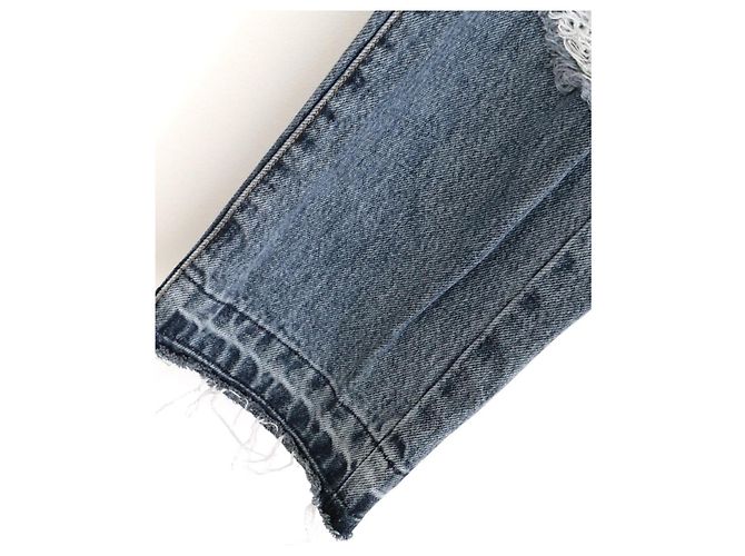 Autre Marque Jeans Distressed SJYP - Etichetta Coreana Cult Blu - vista 3