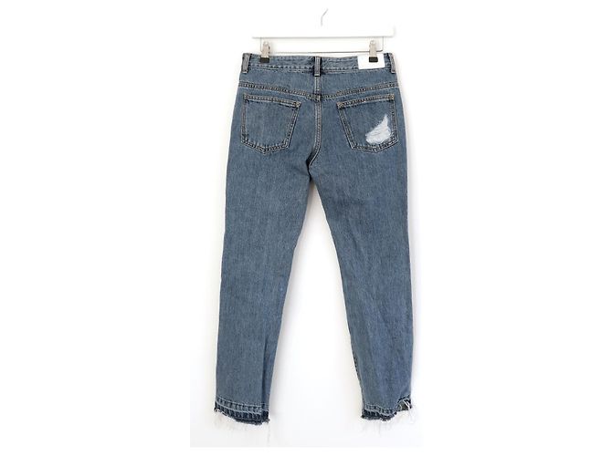 Autre Marque Jeans Distressed SJYP - Etichetta Coreana Cult Blu - vista 4