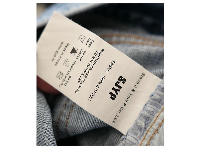 Autre Marque Jeans Distressed SJYP - Etichetta Coreana Cult Blu - vista 7