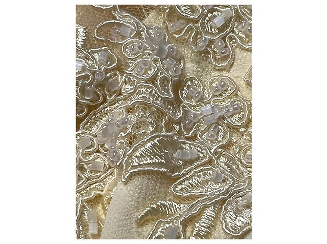 Marchesa Abito da sera giallo chiaro con strascico e pizzo - vista 12