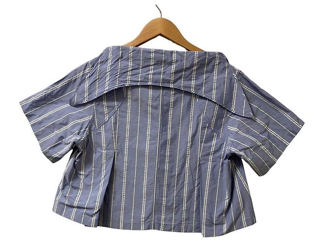 Autre Marque TOGA PULLA Memory Taft-Streifenbluse Blau - Ansicht 2