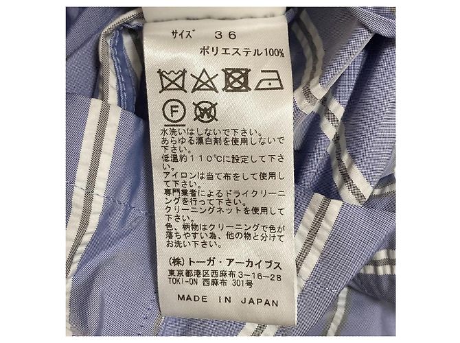 Autre Marque TOGA PULLA Memory Taft-Streifenbluse Blau - Ansicht 6