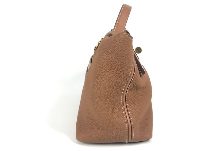 Borsa a mano in pelle Togo di Hermès D'oro - vista 3