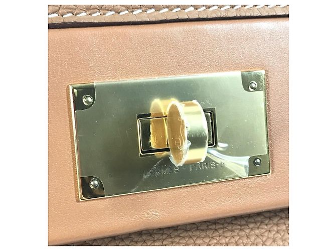 Borsa a mano in pelle Togo di Hermès D'oro - vista 6