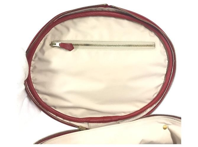 Hermès HERMES Zwei-Farben Intercity Schminktasche Rot Mehrfarben Beige - Ansicht 10