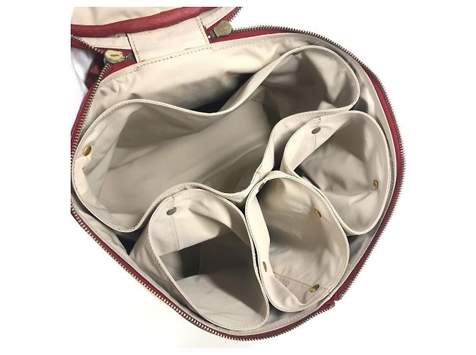 Hermès HERMES Zwei-Farben Intercity Schminktasche Rot Mehrfarben Beige - Ansicht 11