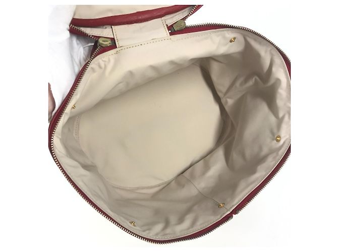 Hermès HERMES Zwei-Farben Intercity Schminktasche Rot Mehrfarben Beige - Ansicht 12
