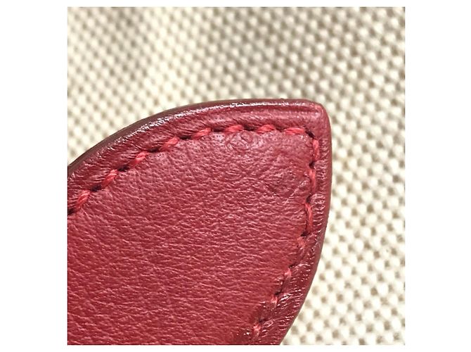 Hermès HERMES Zwei-Farben Intercity Schminktasche Rot Mehrfarben Beige - Ansicht 15