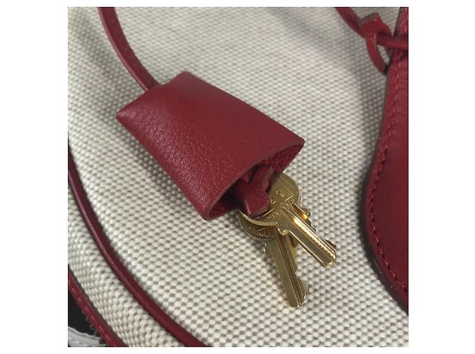 Hermès HERMES Zwei-Farben Intercity Schminktasche Rot Mehrfarben Beige - Ansicht 16