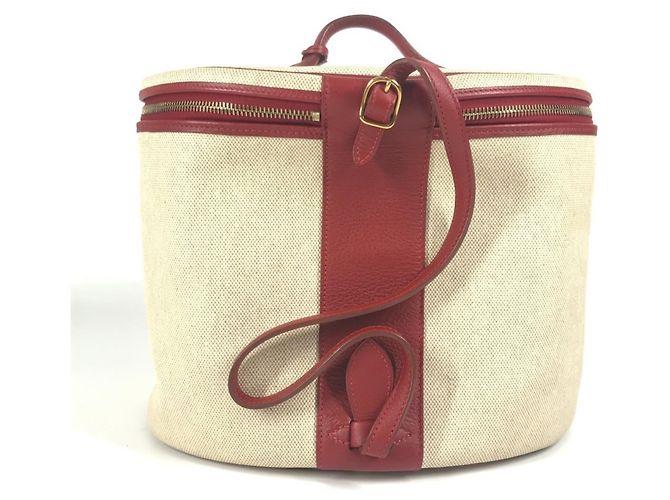 Hermès HERMES Zwei-Farben Intercity Schminktasche Rot Mehrfarben Beige - Ansicht 2