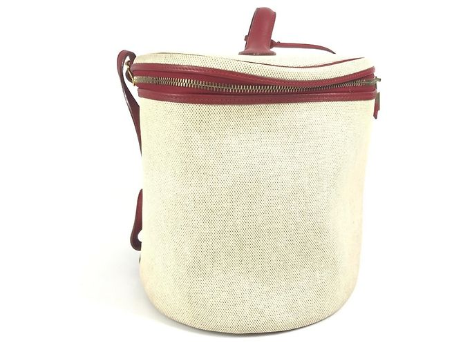 Hermès HERMES Zwei-Farben Intercity Schminktasche Rot Mehrfarben Beige - Ansicht 3