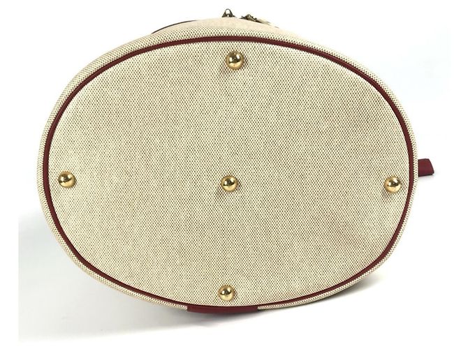 Hermès HERMES Zwei-Farben Intercity Schminktasche Rot Mehrfarben Beige - Ansicht 5