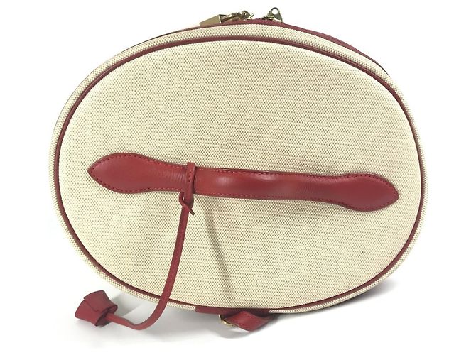 Hermès HERMES Zwei-Farben Intercity Schminktasche Rot Mehrfarben Beige - Ansicht 6