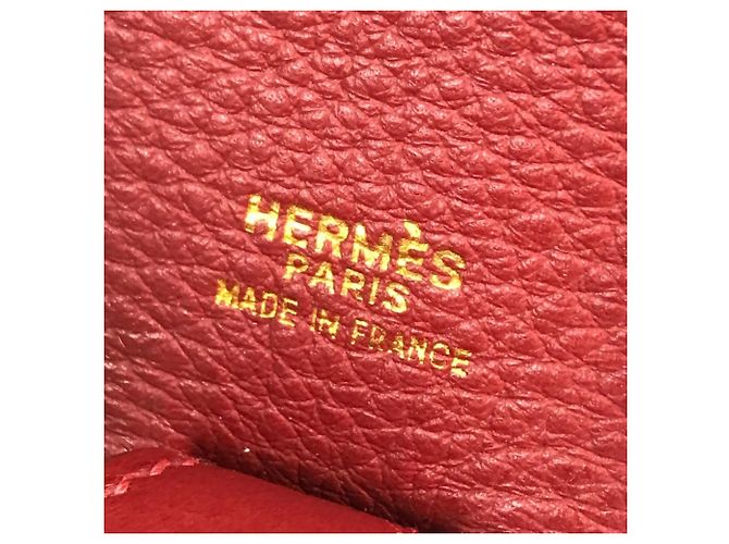 Hermès HERMES Zwei-Farben Intercity Schminktasche Rot Mehrfarben Beige - Ansicht 9