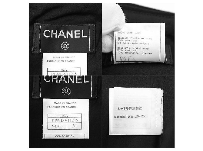 Timeless Chanel 100% Woll-Set Schwarz - Ansicht 10