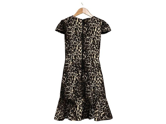 Autre Marque abito svasato leopardato alice+olivia Marrone Nero D'oro - vista 2