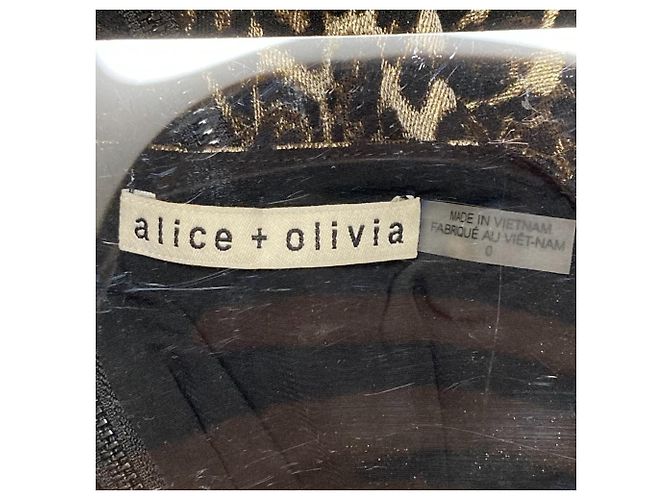 Autre Marque abito svasato leopardato alice+olivia Marrone Nero D'oro - vista 4