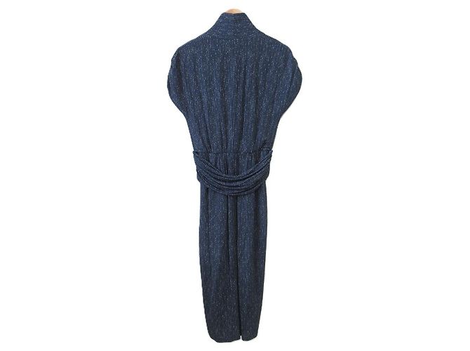 Max Mara Wickelkleid Stretchkleid Blau Marineblau - Ansicht 2