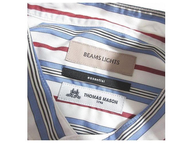Autre Marque Thomas Mason Streifenhemd BEAMS LIGHTS Weiß - Ansicht 5