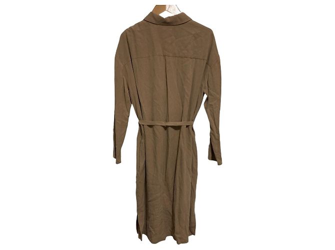 Vestido 100% Seda S Max Mara Castaño Marrón claro - vista 2