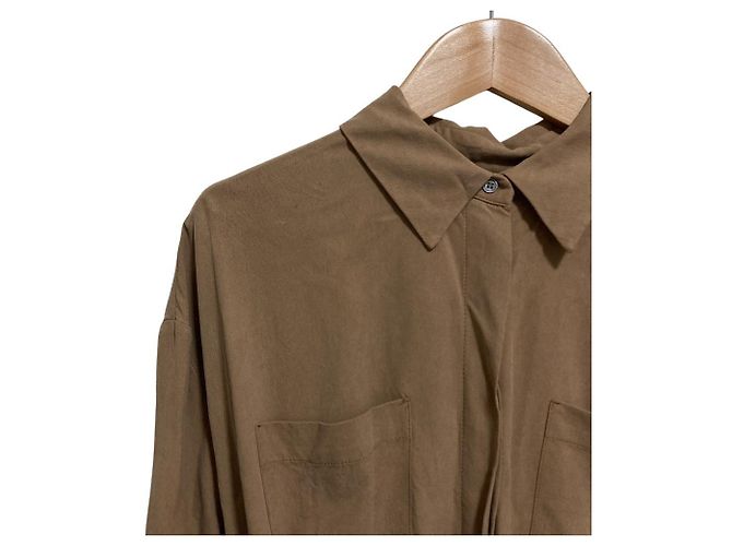Vestido 100% Seda S Max Mara Castaño Marrón claro - vista 3