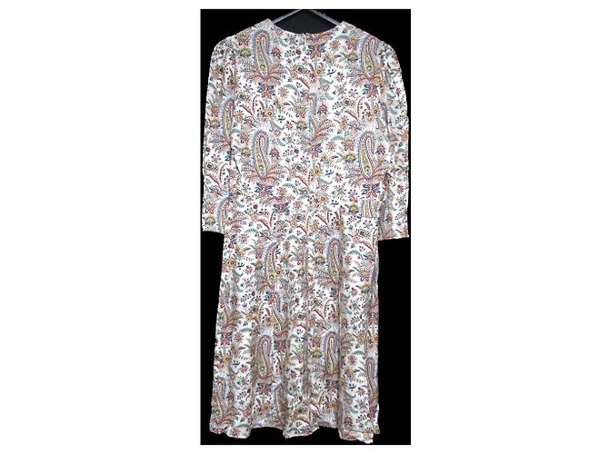 Autre Marque Etro Paisley Rayon Kleid Beige Roh - Ansicht 2