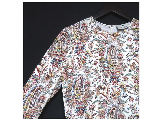 Autre Marque Etro Paisley Rayon Kleid Beige Roh - Ansicht 3