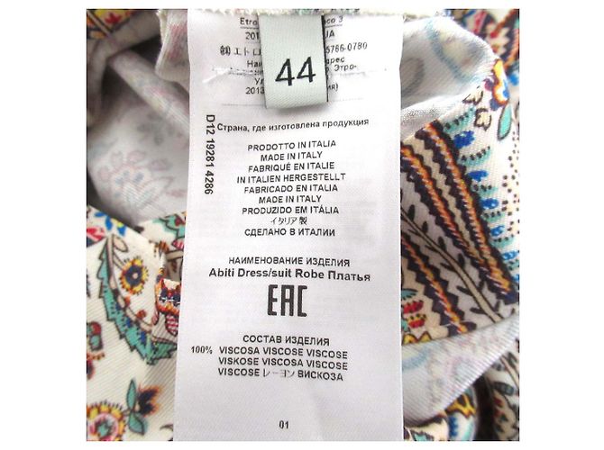 Autre Marque Etro Paisley Rayon Kleid Beige Roh - Ansicht 5