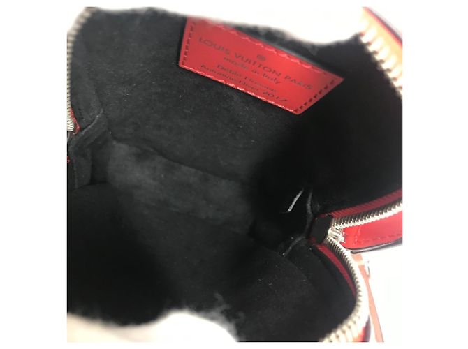 Pochette in pelle Epi Louis Vuitton Bianco Rosso - vista 13