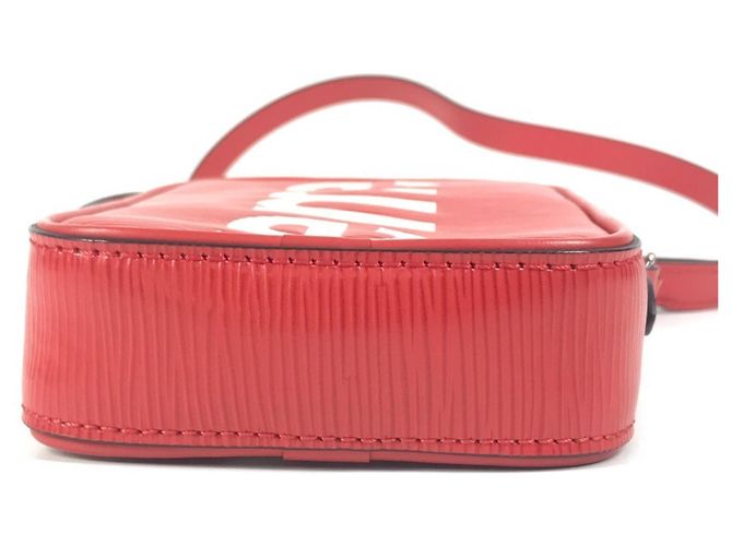 Pochette in pelle Epi Louis Vuitton Bianco Rosso - vista 5