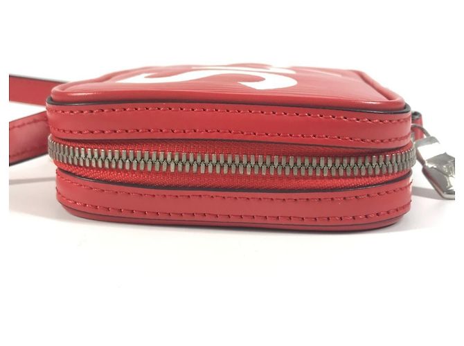 Pochette in pelle Epi Louis Vuitton Bianco Rosso - vista 6