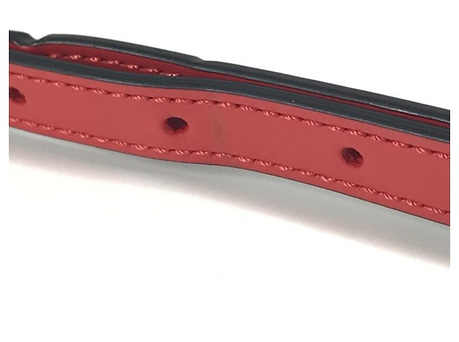 Pochette in pelle Epi Louis Vuitton Bianco Rosso - vista 9