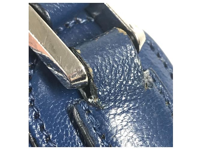 Bolsa de aba octogonal H Logo da Hermès em azul - vista 10