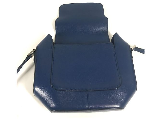 Bolsa de aba octogonal H Logo da Hermès em azul - vista 12