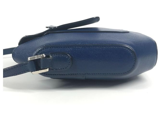 Bolsa de aba octogonal H Logo da Hermès em azul - vista 13