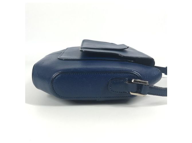 Bolsa de aba octogonal H Logo da Hermès em azul - vista 14
