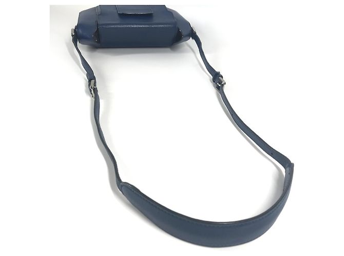 Bolsa de aba octogonal H Logo da Hermès em azul - vista 16