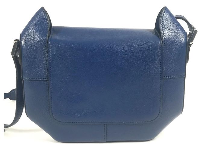 Bolsa de aba octogonal H Logo da Hermès em azul - vista 17