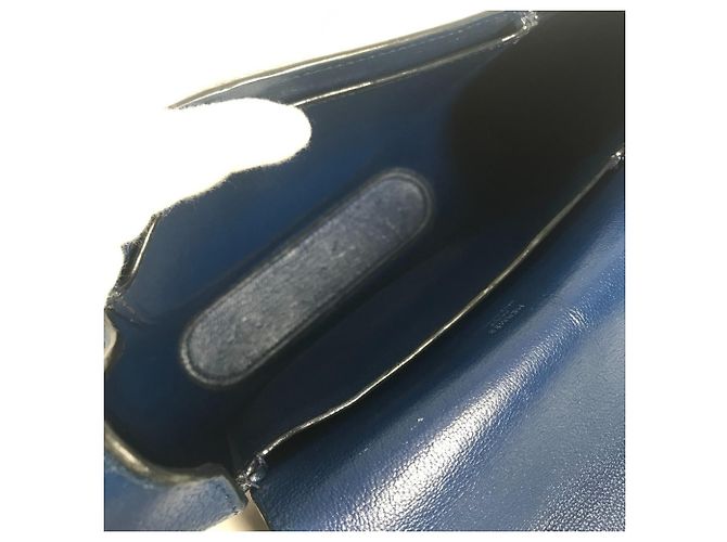 Bolsa de aba octogonal H Logo da Hermès em azul - vista 5