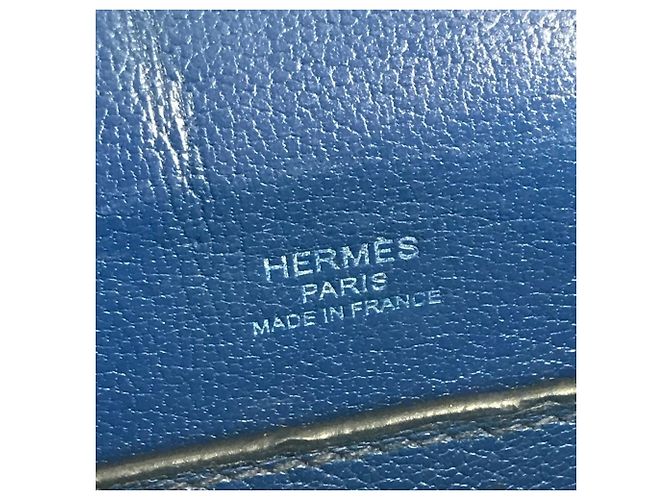 Bolsa de aba octogonal H Logo da Hermès em azul - vista 6